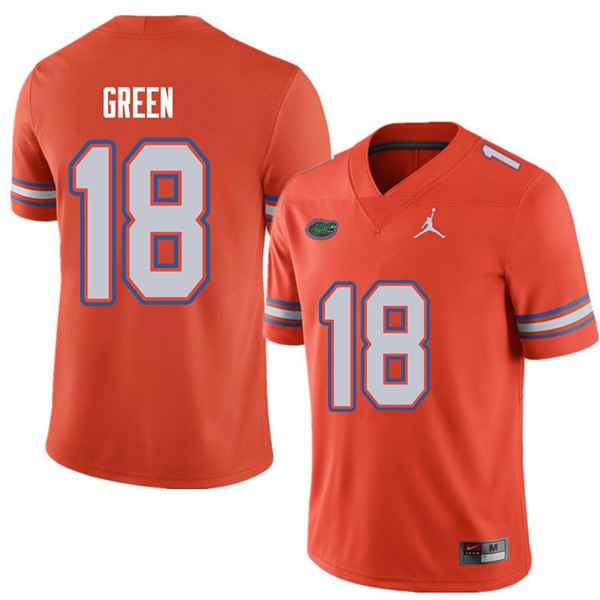 Men's NCAA Florida Gators Daquon Green #18 Stitched Authentic Jordan Brand Orange College Football Jersey MCV2465IS